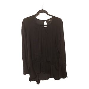 Mossimo, Blouse, XXL, Black, Scoope Neck lightly Pleated, Baby Doll Hem